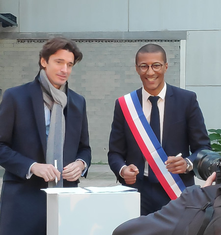 Antoine Frey, président de Frey, et Karim Bouamrane, maire de Saint-Ouen